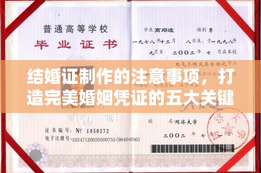 汕尾结婚证制作的注意事项，打造完美婚姻凭证的五大关键点